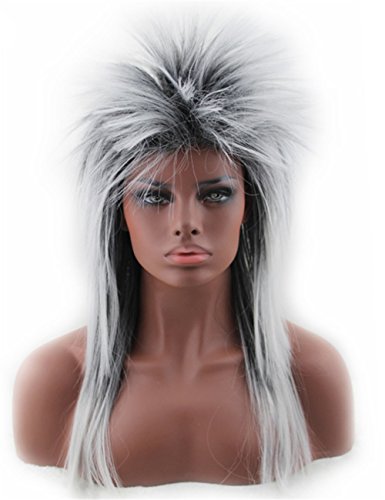Women's 80's to the Maxx Spiky Rocker Wig Rock Star White Spiked Wig