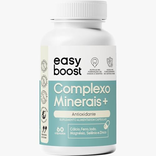 Complexo Minerais Easy Boost Cálcio Ferro Magnesio Iodo 60caps