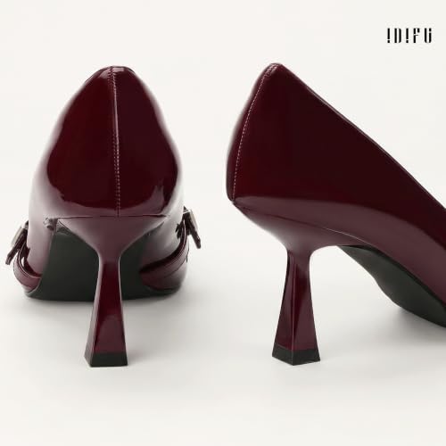 Image of IDIFU Kitten Heels Pumps Closed Pointed Toe Dress Shoes for Women