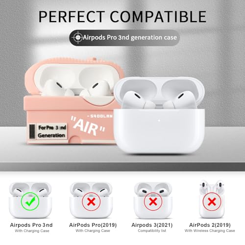Image of [2Pack] Compatible Airpods Pro 3 Case (2025),3D Cute Cartoon Shoe Box Soft Silicone Protective Cases for Apple AirPods Pro 3rd Generation Case,Airpod Pro 3 Cover with Keychain for Women Men,Red+Pink