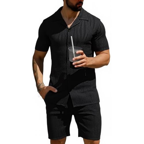 Survêtement d'été homme : ensemble polo et short décontracté deux pièces uni