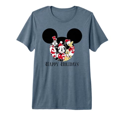 Disney Happy Holidays Group T-Shirt Premium en coton peigné durable