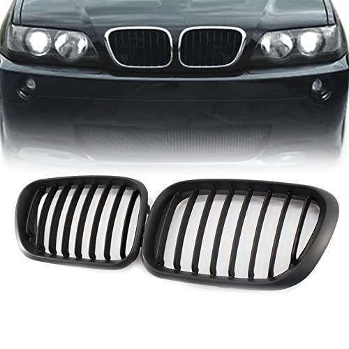 Parachoques delantero de riñón para BMW X5 E53 1998-2003: rejilla negra mate de repuesto