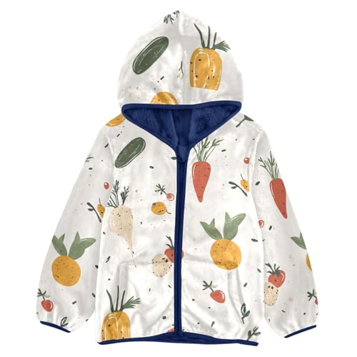 Vegetables Girls Fleece Jacket Girls Fall Jacket Girls Zip Up Hoodie Girls Sherpa Jacket 2-10T