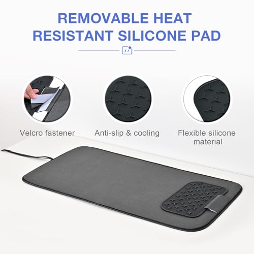KINGRACK Ironing Mat, Iron Padding with Silicone Iron Rest for Steam on Tabletop or Bed, Heat Resistant, Portable, Quilting & Travel Blanket, Black - Image 4