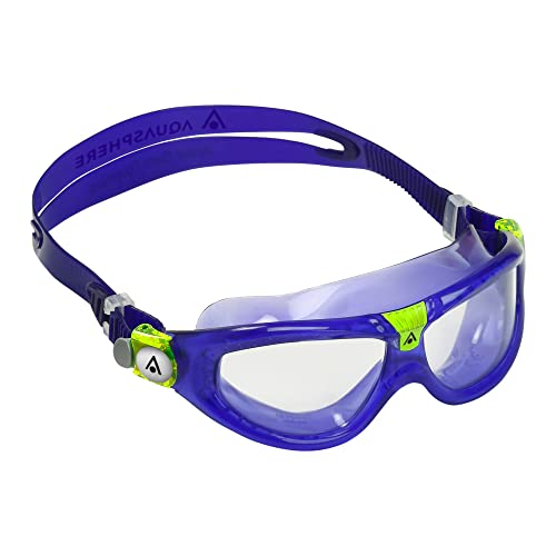 Aqua Sphere Seal Kid 2 Swim Goggles - Ultimate Underwater Vision, Comfortable, Anti Scratch Lens, Hypoallergenic - Unisex Children, Clear Lens, Purple Frame #TOP1