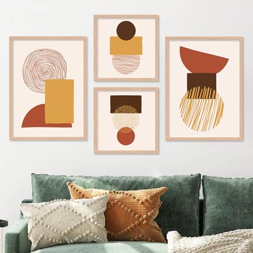 Image of kotart Premium Digital Paintings with Frame for Home Decoration - Modern Art Paintings for Living Room Bedroom Office Room Decor - Painting for Wall Decoration - Pack of 4 (Art 9, Small (10x13 or 10x10 inch))