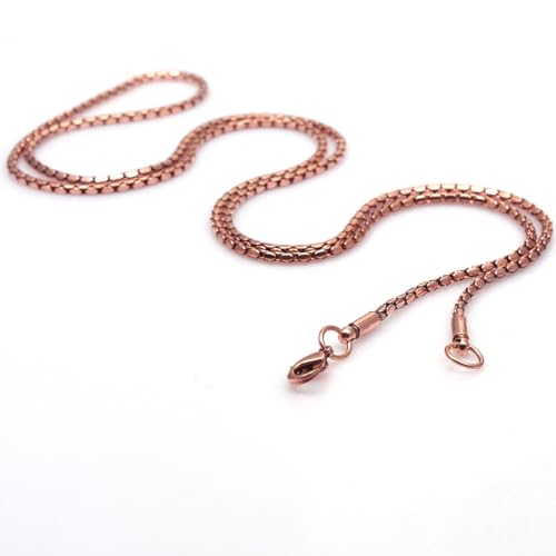Silver Palace 100% Pure Copper Box Chain Necklace For Pendant, Herringbone Copper Jewelry, Eco-Friendly Gift, Rose Gold2
