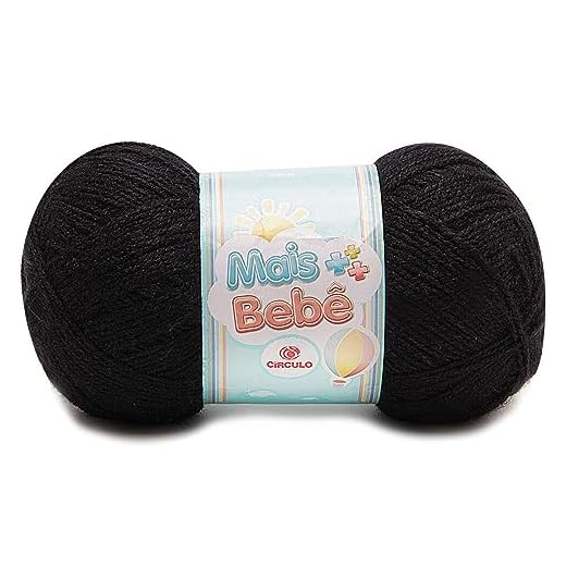 Lã Mais Bebê 100g Circulo Para Tricô Crochê Artesanato - 500m (0940 - PRETO)
