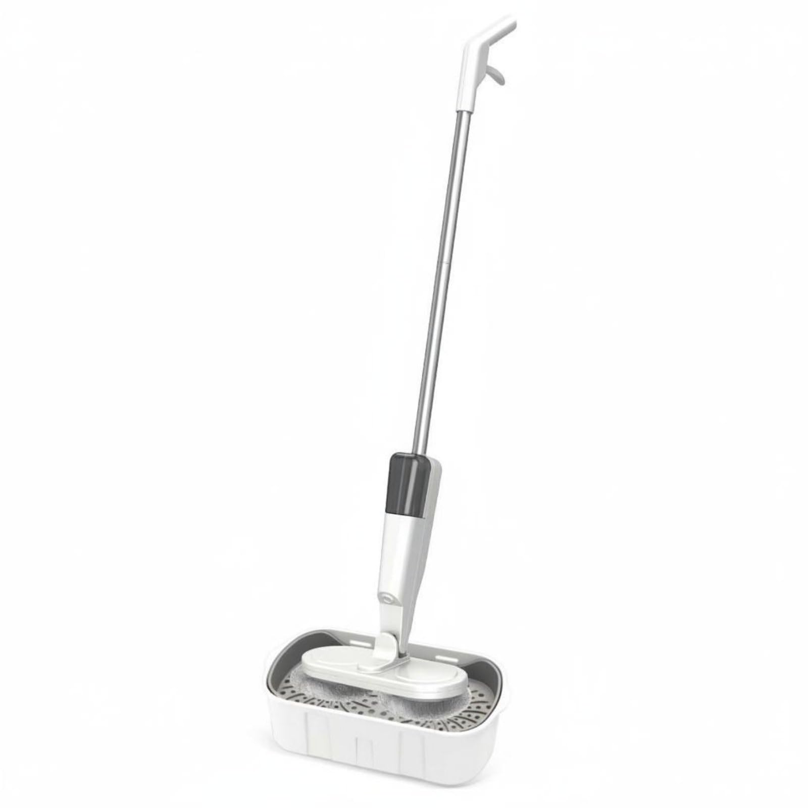 Electric Mop Attrezzo Lavapavimenti Rotante con Serbatoio Interno per Getto d'Acqua Snodo Multidirezionale Senza Filo Favorisce Un Risultato Immediato, Bianco