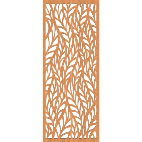 Image of 13 3 /8 inchW x 34 3 /8 inchH x 3 /8 inchT Ortonville Decorative Fretwork Wood Wall Panels, Cherry
