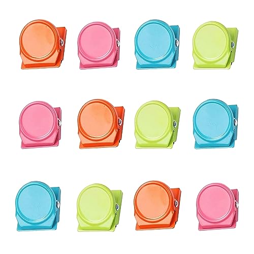 Image of oddpod 12 PCS Magnetic Metal Clip & Multi-Functional Hinge Clips for Message Memo Paper Holder /Multi-Colored Binders for Home Office School Supplies - Assorted Colours (3 Packs)