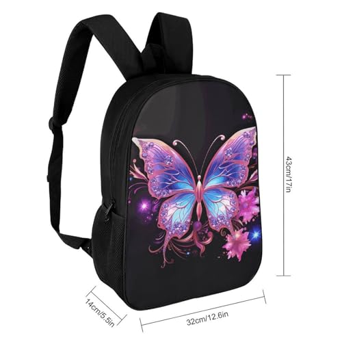 Purple Butterfly Laptop Backpack for Women Lightweight Computer Bag 17 Inch Casual Bag Travel Backpacks for Man2