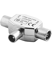 BestPlug TV Radio T Antennen-Adapter Verteiler Splitter Weiche, 1 Koax Stecker männlich auf 2 Koa...
