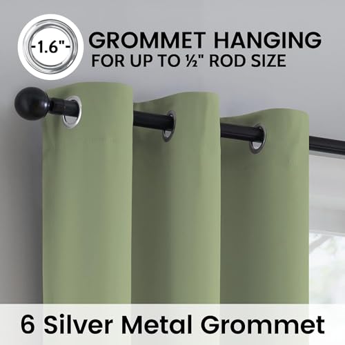 Image of SimpleHome Sage 100% Blackout Curtains Room Darkening Living Room 72 Inch