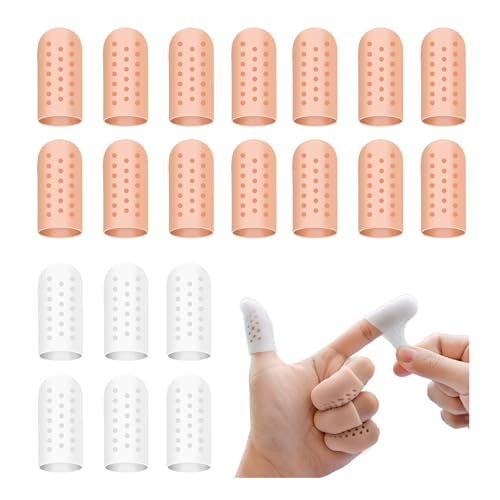 Chsukozic 20 Stück Fingerlinge Silikon Fingerkuppenschutz Fingerschutz Silikon Daumenschutz Rissige Fingerkuppen Gegen Finger Knibbeln für Fingerschutz Bei Verletzung