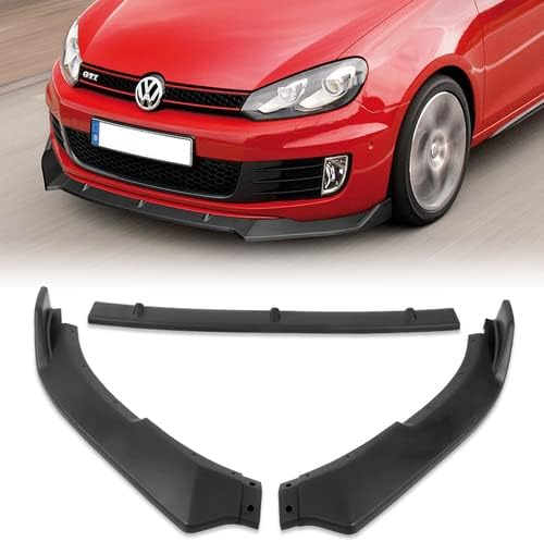 3 Pieces Front Bumper Lip Spoiler Splitter Side Body Kit Trim Protection Compatible with 2010-2013 Volkswagen Golf MK6 GTI Model, 2011 2012 (Matt Black)