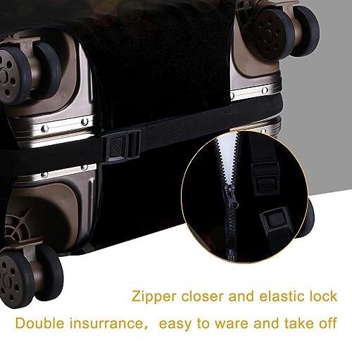 Image of Travel Suitcase Protector African American Girl Elastic Protective Washable Luggage Cover With Concealed Zipper Suitable For 18-32 Inch, Color-3-8, S (for 18--21 inch luggage)