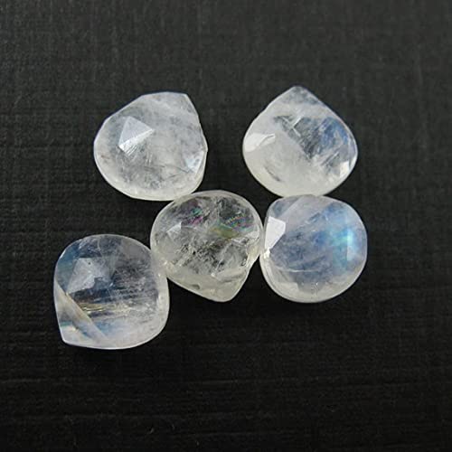 LKBEADS Kamień księżycowy kamień szlachetny - półszlachetny koralik-100% prawdziwy koralik briolette - kształt serca - 6 mm, klasa B - 10 szt., luźne koraliki