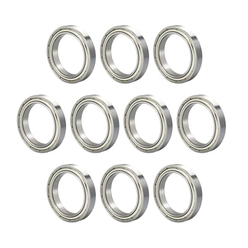 FOCMKEAS 6801ZZ 10 PCS Deep Groove Ball Bearing 12×21×5mm Double Metal Shielded Ball Bearing Chrome Steel P0 Z2 Bearing for Industrial Machine,Power Tools and Mechanical Equipment