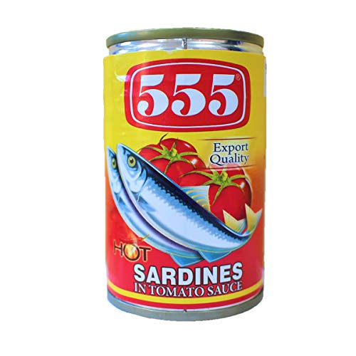 555 Sardines in Tomato Sauce with Chili (Hot) 5.5oz (155g), 6 Pack