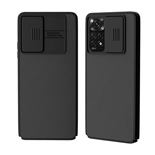 XTCASE Funda para Xiaomi Redmi Note 11s 4G, Protección de la cámara Carcasa Cubierta de cámara Deslizante Ultra Delgado Rígida PC Anti-Choque Anti-arañazos Proteger Caso, Negro Cover