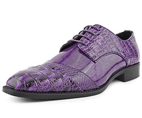 Image of Bolano Bandit Men's Alligator Print Cap-Toe Oxford Dress Shoes