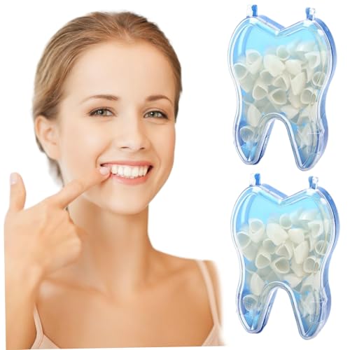 Capas de los dientes para dientes rotos, 2 cajas Kit de reparación de dientes, 100 piezas de resina Capas de los dientes para la tapa del diente de uso temporal del diente roto incluye frontal anteri