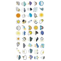 ZUNOXAZ 50pcs Weather Symbols Stickers DIY Adhesive Decals for Luggage Suitcases Bike Water Bottles Laptop Weather-Themed Vinyl for Custom Decoration