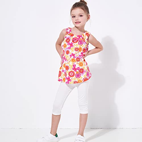 THEE BRON Toddler/Little Girls Capri Basic Soild Leggings Kids Summer Pants2