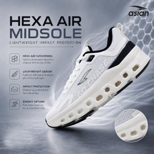 Image of ASIAN Quantum-56 Men's Running Shoes with Stylish Air Coil Sole, Breathable Knit Upper, Lightweight & Memory Foam Cushioning for All-Day Comfort