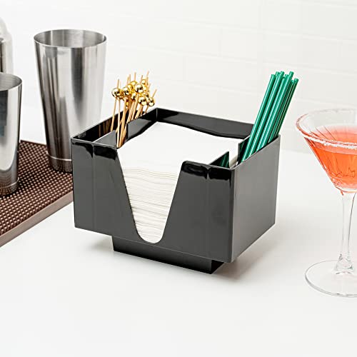 Restaurantware RWT0875-1 Bar Lux 7.9 Inch X 5.5 Inch Napkin Holder 1 3-Compartment Condiment Caddy thumb #2