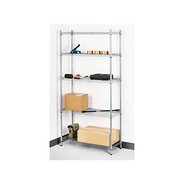 Royal Catering Metallregal Küchenregal Lastenregal Lagerregal RCMR-1800P25 (35 x 90 x 180 cm, 5 Ablagen, max. 250 kg) – Bild 7