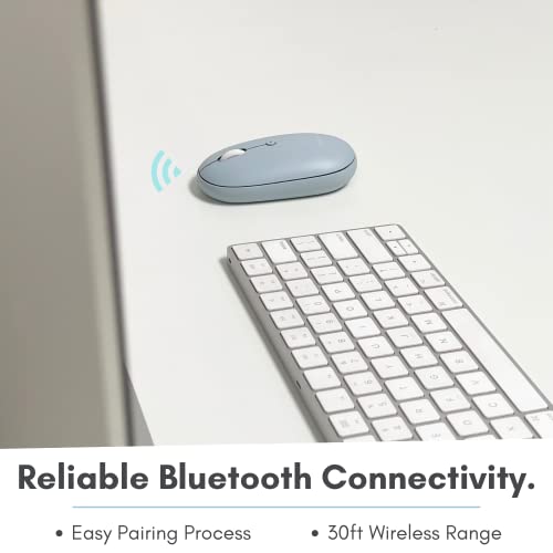Macally Wireless Bluetooth Mouse - Quiet, Comfortable, Rechargeable for MacBook Air/Pro, Mac, iMac, Apple iPad - Wireless Mouse for Laptop, Windows PC Desktop