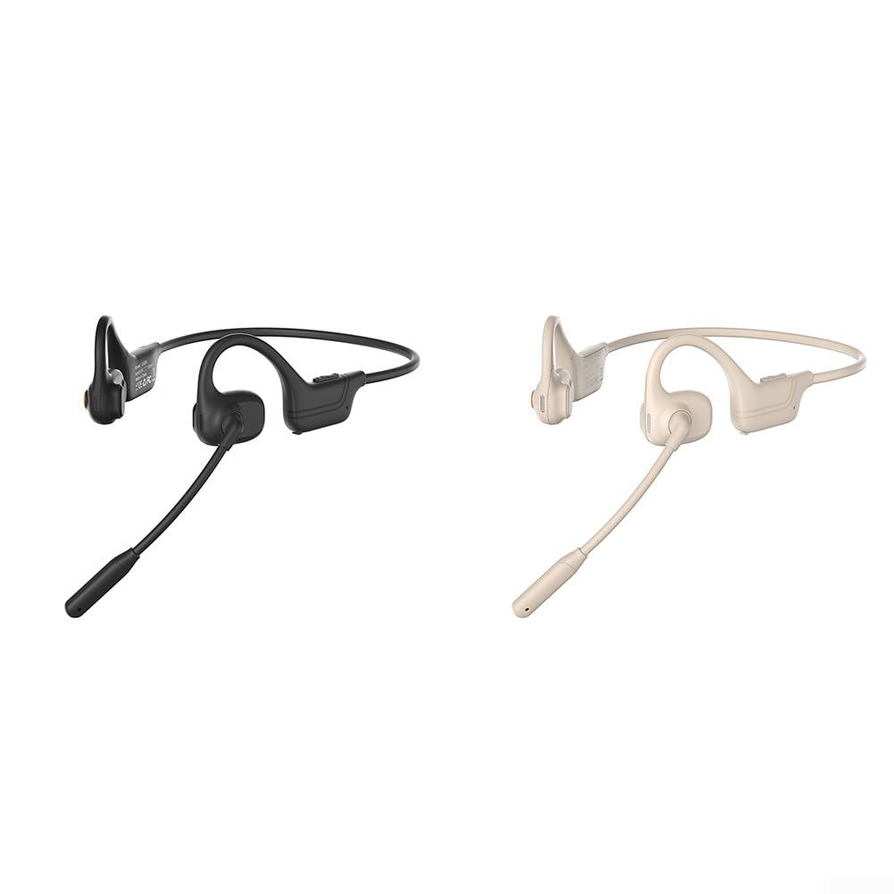 Casque à oreilles ouvertes avec micro pour course à pied, cyclisme en toute sécurité (noir)