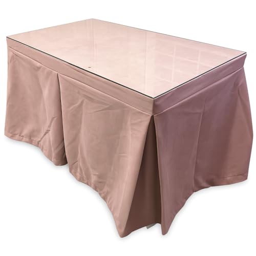 Genérico Ropa de Mesa Camilla Antimanchas Aterciopelada Triplegrueso - Color Rosa - Medida 120 x 70 cm - Falda Mesa Camilla, Enaguillas, Enaguas, Ropa Chenilla