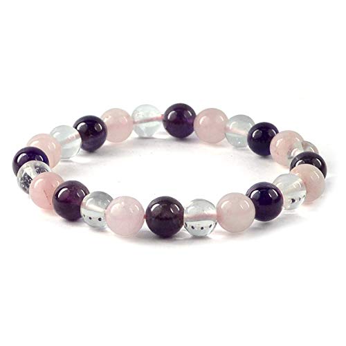 Image of Reiki Crystal Products Natural Crystal Stone 8 mm Round Bead Bracelet for Men & Women | Stretchable Gemstone Bracelet for Meditation, Yoga, Reiki & Daily Wear