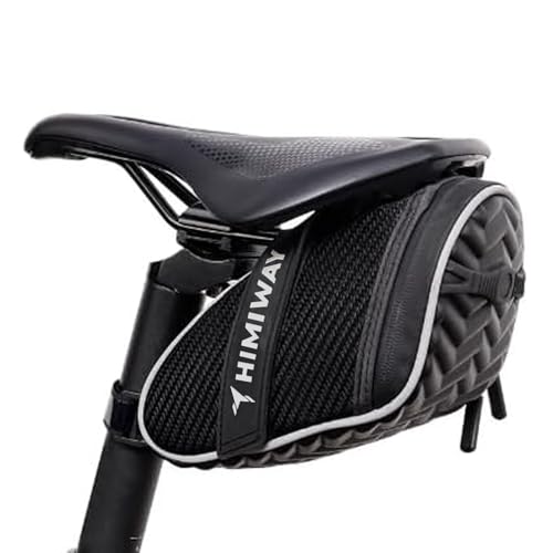 Himiway Bike Seat Bag Bicycle Saddle Bag 3D Shell Bike Pack Under Seat Wedge Saddle Bag Cycling Seat Pack for Mountain Road Bikes,Black