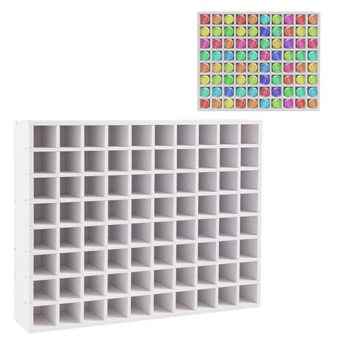 80 Grids Paint Organizer Wall Mountable Craft Paint Storage Rack Paint Bottle Holder Stand for 2 oz Bottles Paint Holders for Craft Room Organization
