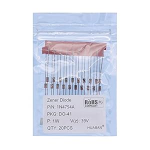 Huaban 20PCS 1N4754A Zenerdiode 1W 39V