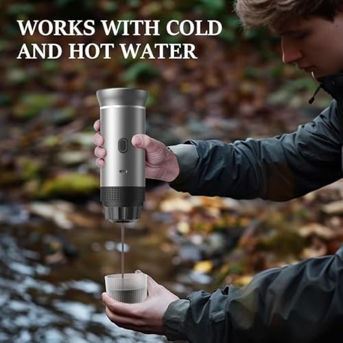 Image of VeeDee 2026 Portable Electric Espresso Machine with Display - Self-Heating Travel Coffee Maker - 2-in-1 Compatible with Ground Coffee & NS Capsules - Ideal for Car, Camping, RV, Hiking & Office