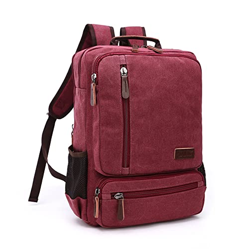 Executive Canvas Backpack for Heavy Duty Notebook Travel, red