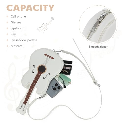 SUKUTU Women Guitar Shaped Shoulder Bag Creative Music Sparkly Leather Novelty Crossbody Bags Handbag4