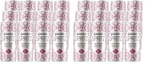 Codorníu Spritz Very Raspberry, Vino Espumoso con Sabor a Frutos Rojos e Hibisco, Caja 12 Latas de 25 Cl (Paquete de 2)