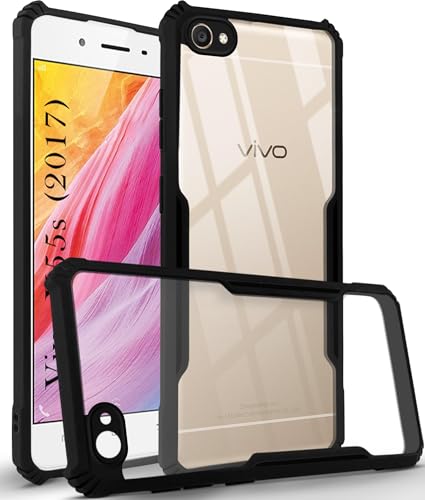 Image of Jkobi Back Case Cover for Vivo Y55s 2017 (Shockproof with Polycarbonate Clear Panel | Professional Black)