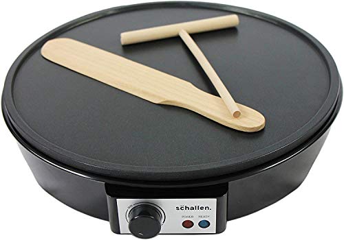 Netagon Traditional 1000W Electric Pancake, Omelettes, Flatbread & Crepe Maker 12" Hot Plate Pan Machine and Utensils - Black - Image 2