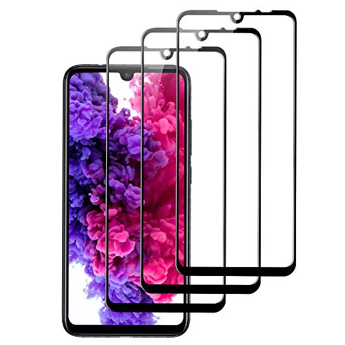 Flysee Cristal Templado Xiaomi Redmi Note 7, [3 Piezas] Protector de Pantalla Xiaomi Redmi Note 7 [Cobertura Completa, Sin Burbujas, Anti-Arañazos, 9H Dureza, Respuesta Táctil]
