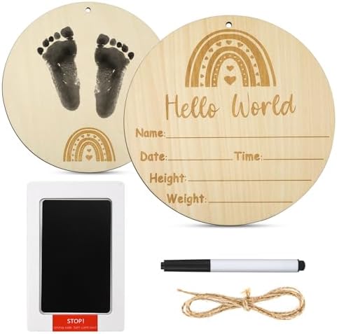 Giantree Baby Meilensteinkarte Holz - Rundes Willkommensschild 15cm