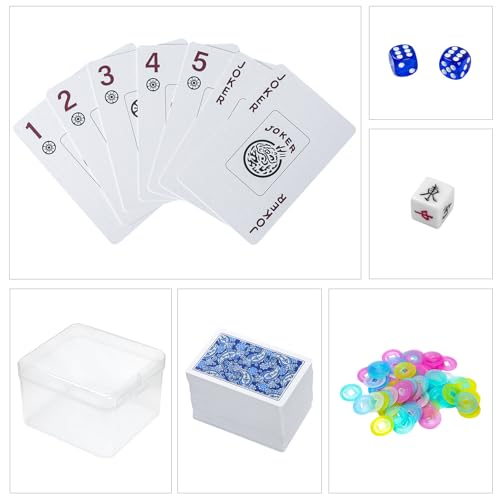 Set de 178 cartas Mahjong con accesorios y caja miniatura 3