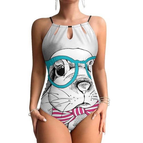 Maillots de bain une pièce femme gainant Lapin Blanc pour plage et piscine